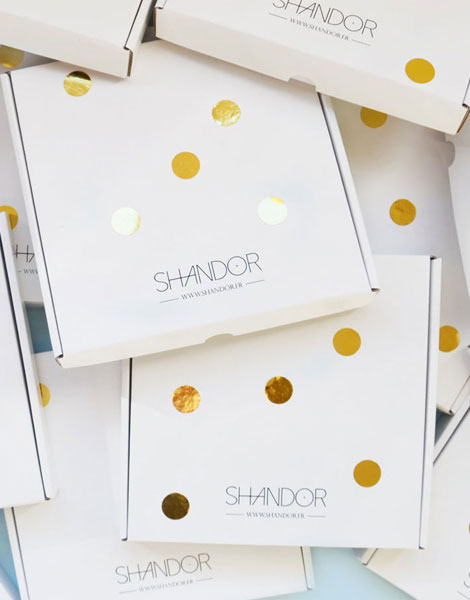 Shandor, foulards packaging
